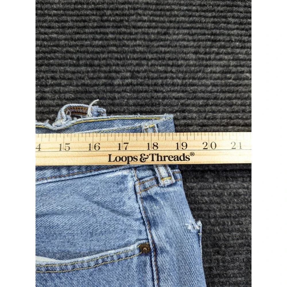 Levi's 505 Regular Fit Jeans Mens 38 Blue Denim Logo Straight Leg Mid Rise
